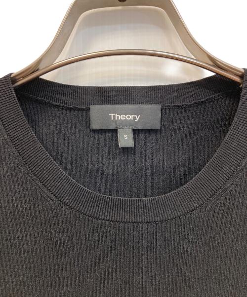 theory（セオリー）theory (セオリー) CREPE KNIT BASIC CREW SS DR ブラック サイズ:Ｓの古着・服飾アイテム