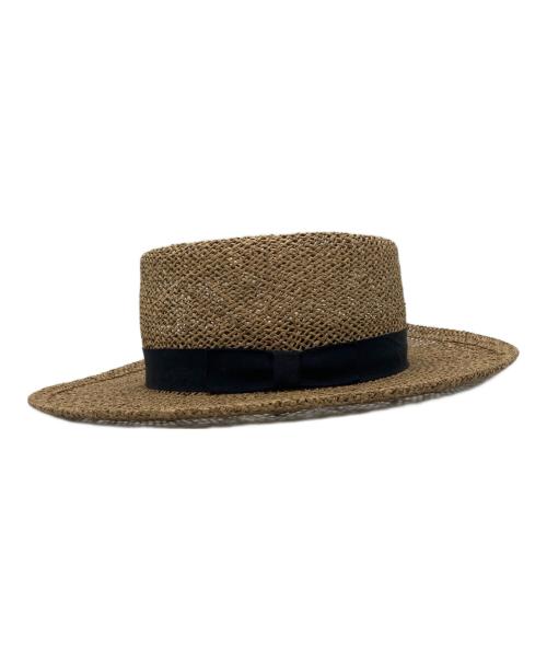 NEW YORK HAT（ニューヨークハット）NEW YORK HAT (ニューヨークハット) ストローハット ベージュの古着・服飾アイテム