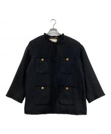 journal standard L'essage（ジャーナルスタンダード レサージュ）の古着「GIOLICAツイードBIGジャケット」｜ブラック