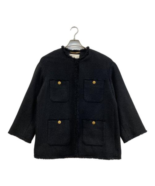 journal standard L'essage（ジャーナルスタンダード レサージュ）journal standard L'essage (ジャーナルスタンダード レサージュ) GIOLICAツイードBIGジャケット ブラック サイズ:FREEの古着・服飾アイテム