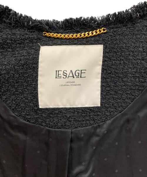 journal standard L'essage（ジャーナルスタンダード レサージュ）journal standard L'essage (ジャーナルスタンダード レサージュ) GIOLICAツイードBIGジャケット ブラック サイズ:FREEの古着・服飾アイテム