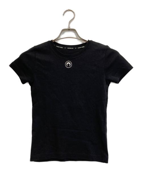 MARINE SERRE（マリーンセル）marine serre (マリーンセル) ロゴTシャツ ブラック サイズ:Sの古着・服飾アイテム