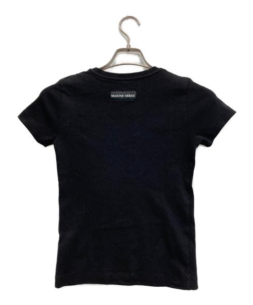 MARINE SERRE（マリーンセル）marine serre (マリーンセル) ロゴTシャツ ブラック サイズ:Sの古着・服飾アイテム