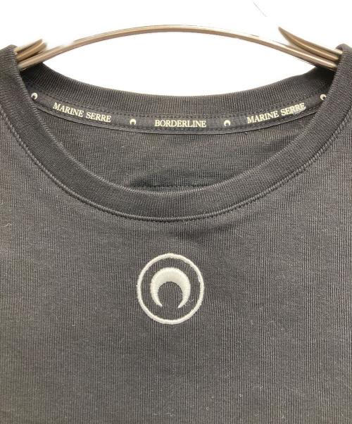 MARINE SERRE（マリーンセル）marine serre (マリーンセル) ロゴTシャツ ブラック サイズ:Sの古着・服飾アイテム