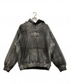 SUPREME×MM6 Maison Margielaシュプリーム×エムエムシックスメゾンマルジェラ）の古着「24SS Foil Box Logo Hooded Sweatshirt/フォイルボックスロゴフードパーカー」｜グレー