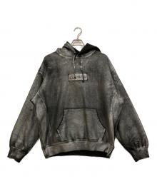 SUPREME×MM6 Maison Margiela（シュプリーム×エムエムシックスメゾンマルジェラ）の古着「24SS Foil Box Logo Hooded Sweatshirt/フォイルボックスロゴフードパーカー」｜グレー