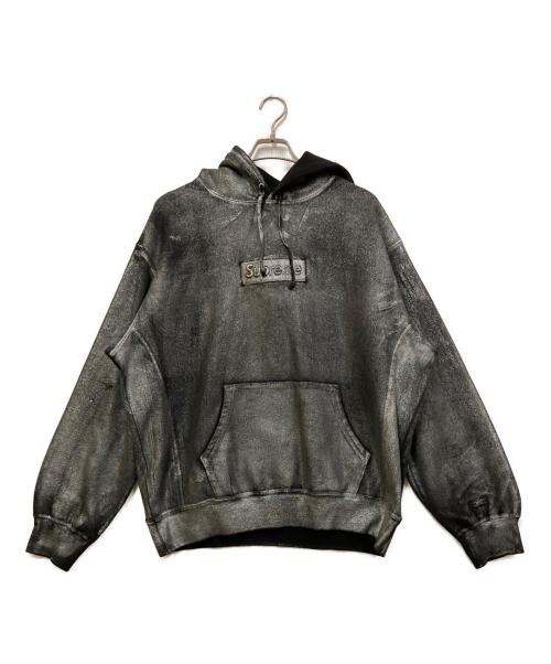 SUPREME（シュプリーム）SUPREME MM6 Maison Margiela (エムエムシックスメゾンマルジェラ) 24SS Foil Box Logo Hooded Sweatshirt/フォイルボックスロゴフードパーカー グレー サイズ:Ｌ 未使用品の古着・服飾アイテム