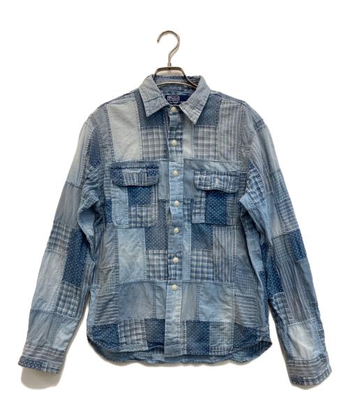 POLO RALPH LAUREN（ポロ・ラルフローレン）POLO RALPH LAUREN (ポロ・ラルフローレン) クラシック フィット パッチワーク ワークシャツ ブルー サイズ:xsの古着・服飾アイテム
