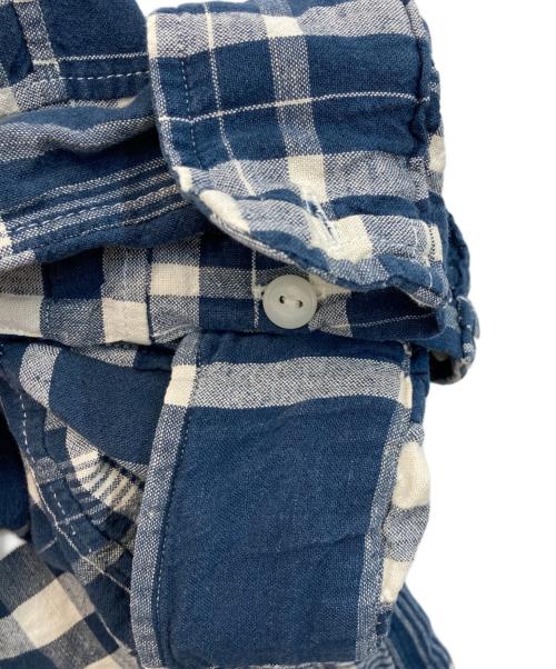 POLO RALPH LAUREN（ポロ・ラルフローレン）POLO RALPH LAUREN (ポロ・ラルフローレン) クラシックフィットパッチワークワークシャツ ネイビー×ホワイト サイズ:xsの古着・服飾アイテム
