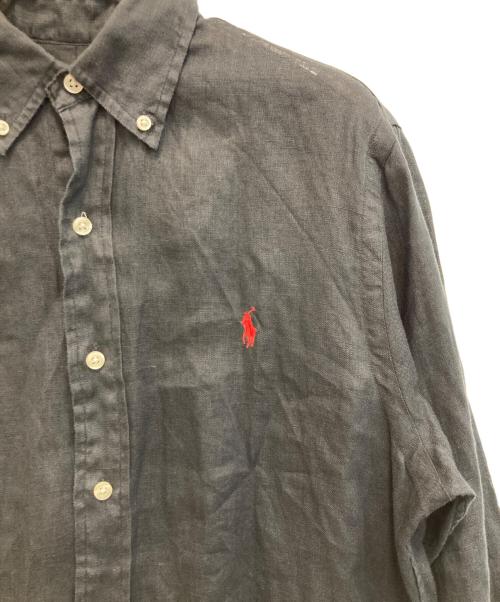POLO RALPH LAUREN（ポロ・ラルフローレン）POLO RALPH LAUREN (ポロ・ラルフローレン) クラシックフィットリネンシャツ ブラック サイズ:xsの古着・服飾アイテム