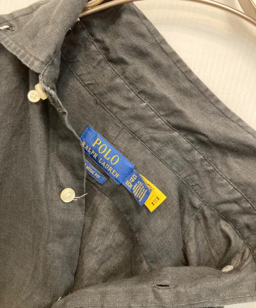 POLO RALPH LAUREN（ポロ・ラルフローレン）POLO RALPH LAUREN (ポロ・ラルフローレン) クラシックフィットリネンシャツ ブラック サイズ:xsの古着・服飾アイテム