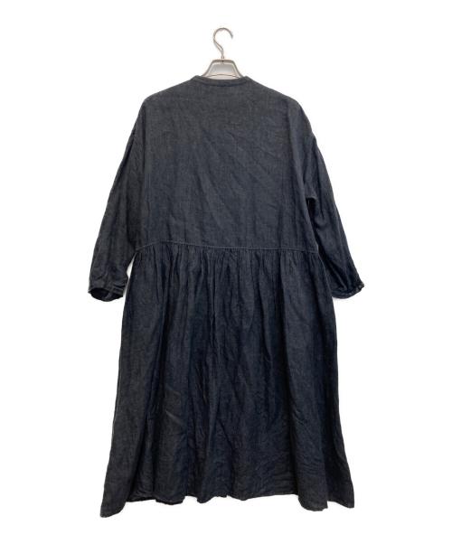 merci par artisan fabrique（メルシー パールティザンファブリック）merci par artisan fabrique (メルシー パールティザンファブリック) リネンブラウスワンピース グレー サイズ:FREEの古着・服飾アイテム
