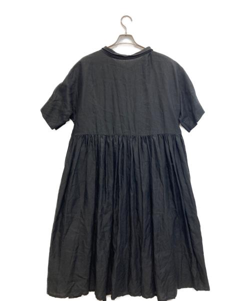 Gauze（ガーゼ）gauze (ガーゼ) リネンシャツワンピース ブラック サイズ:FREEの古着・服飾アイテム