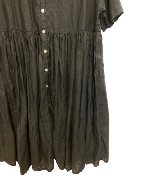 Gauze（ガーゼ）gauze (ガーゼ) リネンシャツワンピース ブラック サイズ:FREEの古着・服飾アイテム