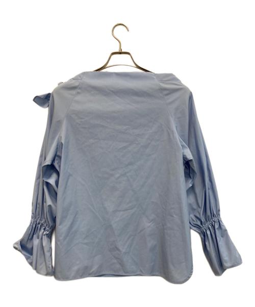 roughlow（ラフロー）roughlow (ラフロー) オフショルショルダーリボンブラウス ブルー サイズ:FREEの古着・服飾アイテム