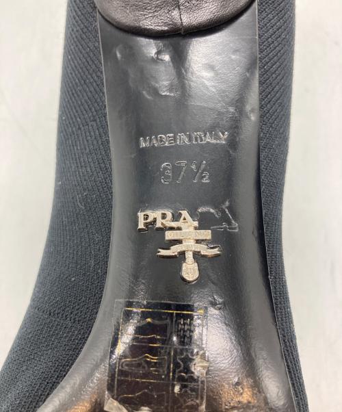 PRADA（プラダ）PRADA (プラダ) ヒールソックスブーツ ブラック サイズ:37.5の古着・服飾アイテム