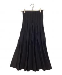 Ameri（アメリ）の古着「WAVE PLEATS KNIT SKIRT」｜ブラック