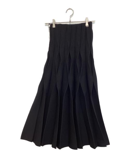 Ameri（アメリ）AMERI (アメリ) WAVE PLEATS KNIT SKIRT ブラック サイズ:Sの古着・服飾アイテム