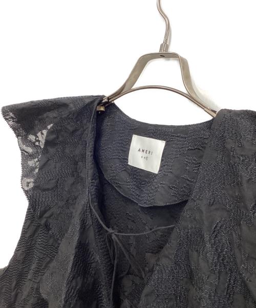 Ameri（アメリ）AMERI (アメリ) 2WAY EMBROIDERY RUFFLE BLOUSE ブラック サイズ:FREEの古着・服飾アイテム