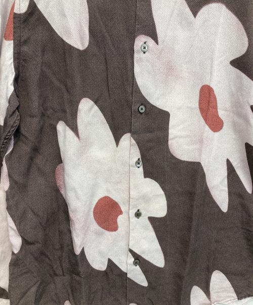 PAUL SMITH（ポールスミス）PAUL SMITH (ポールスミス) Flower print cellulose L/S shirt ブラウン×ピンク サイズ:Mの古着・服飾アイテム