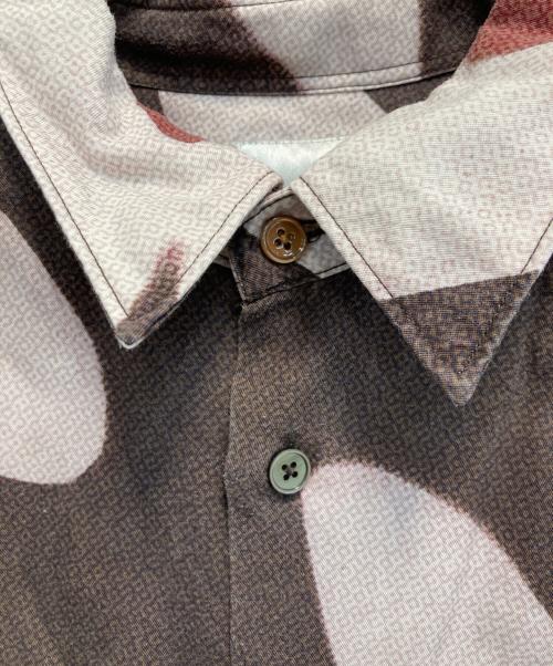 PAUL SMITH（ポールスミス）PAUL SMITH (ポールスミス) Flower print cellulose L/S shirt ブラウン×ピンク サイズ:Mの古着・服飾アイテム