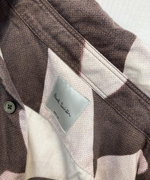 PAUL SMITH（ポールスミス）PAUL SMITH (ポールスミス) Flower print cellulose L/S shirt ブラウン×ピンク サイズ:Mの古着・服飾アイテム
