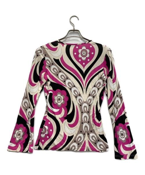 Emilio Pucci（エミリオ プッチ）Emilio Pucci (エミリオ プッチ) 総柄カットソー ベージュ×ピンク サイズ:Lの古着・服飾アイテム