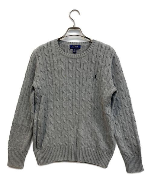 POLO RALPH LAUREN（ポロ・ラルフローレン）POLO RALPH LAUREN (ポロ・ラルフローレン) ケーブルニット グレー サイズ:L(ｷｯｽﾞ規格)の古着・服飾アイテム