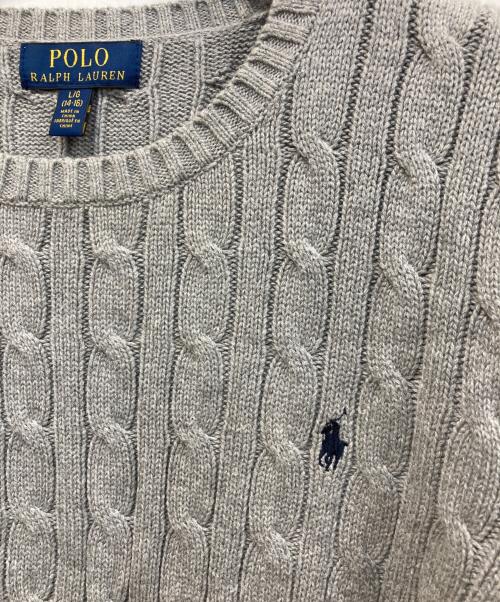 POLO RALPH LAUREN（ポロ・ラルフローレン）POLO RALPH LAUREN (ポロ・ラルフローレン) ケーブルニット グレー サイズ:L(ｷｯｽﾞ規格)の古着・服飾アイテム