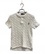 POLO RALPH LAURENポロ・ラルフローレン）の古着「S/Sケーブルニットポロシャツ」｜ホワイト