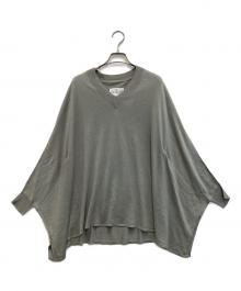 Maison Margiela（メゾンマルジェラ）の古着「Vネックシルクブレンドドルマンニット」｜ブルー