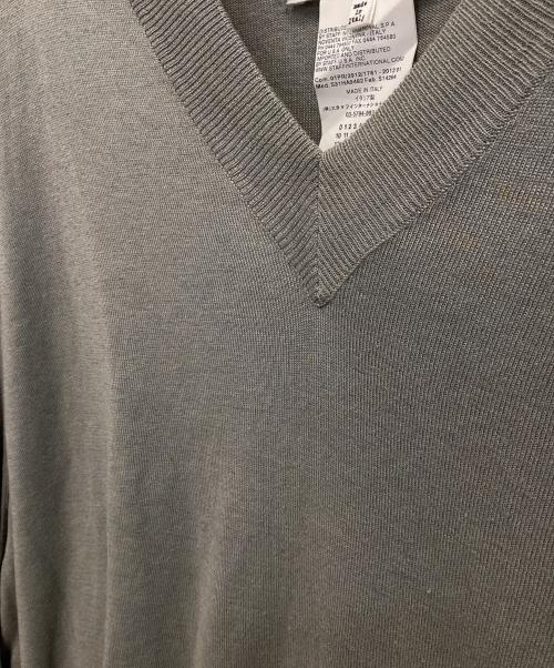 Maison Margiela（メゾンマルジェラ）Maison Margiela (メゾンマルジェラ) Vネックシルクブレンドドルマンニット ブルー サイズ:Sの古着・服飾アイテム