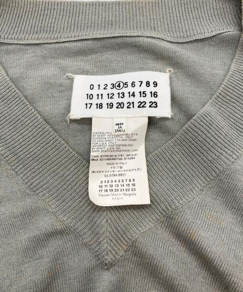 Maison Margiela（メゾンマルジェラ）Maison Margiela (メゾンマルジェラ) Vネックシルクブレンドドルマンニット ブルー サイズ:Sの古着・服飾アイテム