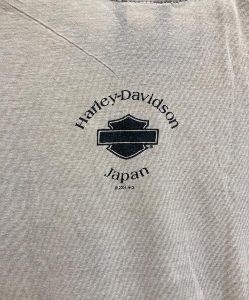 HARLEY-DAVIDSON（ハーレーダビッドソン）HARLEY-DAVIDSON (ハーレーダビッドソン) 00s ピンナップガールリンガーTシャツ ベージュ サイズ:Mの古着・服飾アイテム