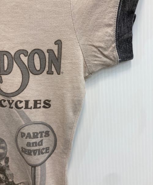 HARLEY-DAVIDSON（ハーレーダビッドソン）HARLEY-DAVIDSON (ハーレーダビッドソン) 00s ピンナップガールリンガーTシャツ ベージュ サイズ:Mの古着・服飾アイテム