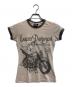 HARLEY-DAVIDSON（ハーレーダビッドソン）の古着「00s ピンナップガールリンガーTシャツ」｜ベージュ