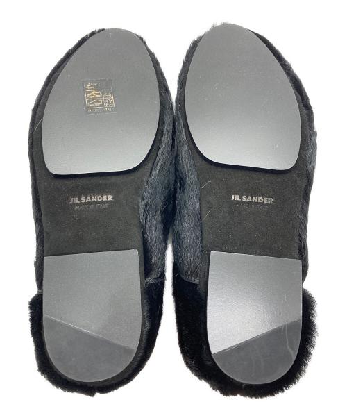 JIL SANDER（ジルサンダー）JIL SANDER (ジルサンダー) キットファースリッポン ブラック サイズ:36の古着・服飾アイテム