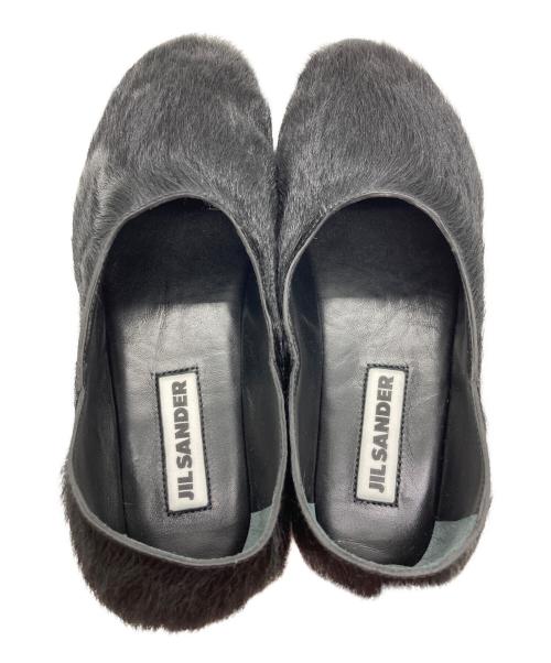 JIL SANDER（ジルサンダー）JIL SANDER (ジルサンダー) キットファースリッポン ブラック サイズ:36の古着・服飾アイテム
