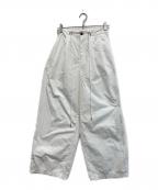Sea Room lynnシールームリン）の古着「2tuckナイロンボリュームパンツ」｜ホワイト