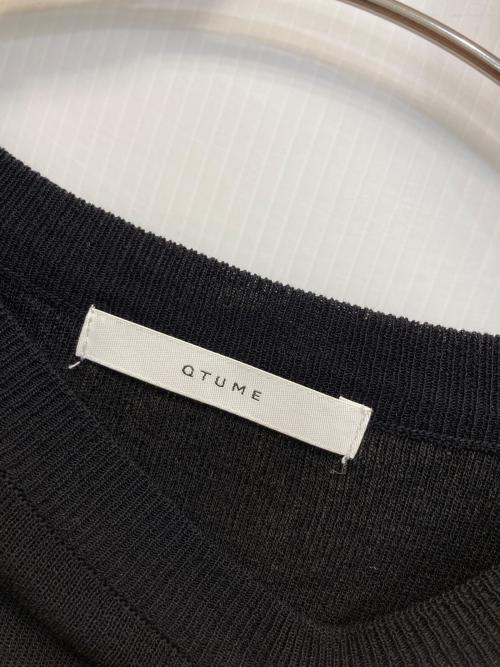 QTUME（クチューム）QTUME (クチューム) フリンジスリーブカットソー ブラック サイズ:Mの古着・服飾アイテム