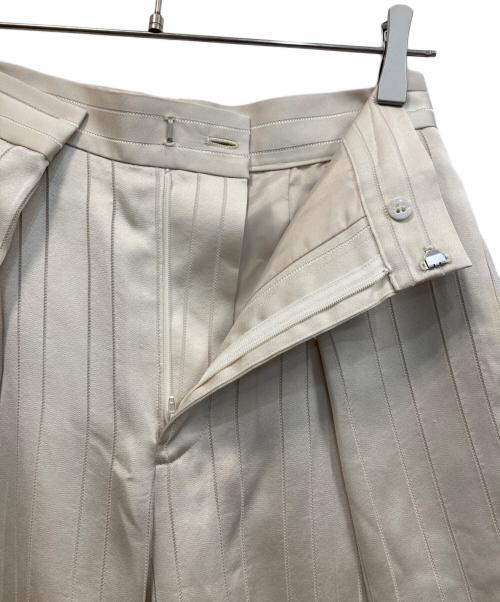LE CIEL BLEU（ルシェルブルー）LE CIEL BLEU (ルシェルブルー) Leno-cloth Stripe Pants アイボリー サイズ:34の古着・服飾アイテム