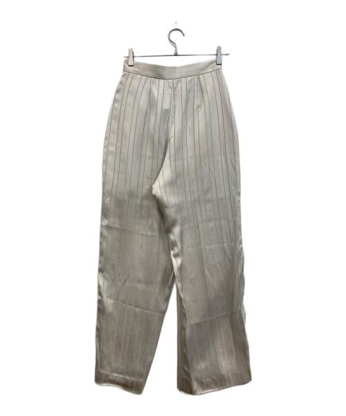 LE CIEL BLEU（ルシェルブルー）LE CIEL BLEU (ルシェルブルー) Leno-cloth Stripe Pants アイボリー サイズ:34の古着・服飾アイテム