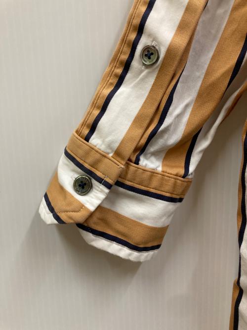 ticca（ティッカ）TICCA (ティッカ) ノーカラースクエアビッグロングシャツ ホワイト×イエロー サイズ:FREEの古着・服飾アイテム