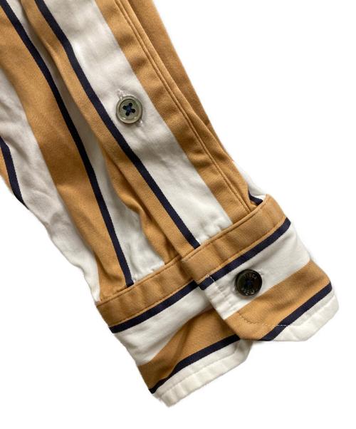 ticca（ティッカ）TICCA (ティッカ) ノーカラースクエアビッグロングシャツ ホワイト×イエロー サイズ:FREEの古着・服飾アイテム