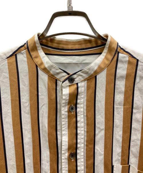 ticca（ティッカ）TICCA (ティッカ) ノーカラースクエアビッグロングシャツ ホワイト×イエロー サイズ:FREEの古着・服飾アイテム