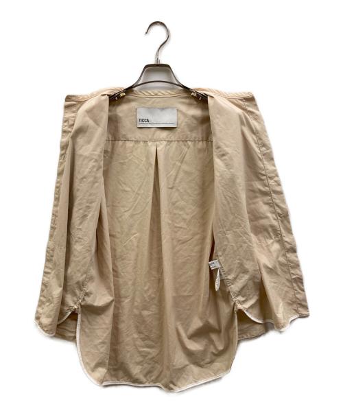ticca（ティッカ）TICCA (ティッカ) ノーカラーシャツ ベージュ サイズ:SIZE 2の古着・服飾アイテム