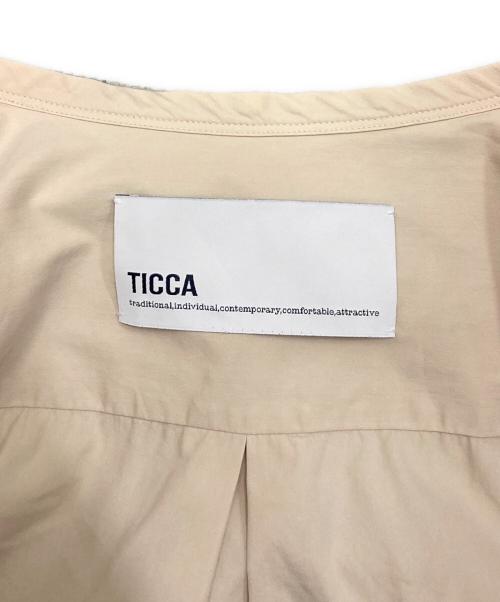 ticca（ティッカ）TICCA (ティッカ) ノーカラーシャツ ベージュ サイズ:SIZE 2の古着・服飾アイテム