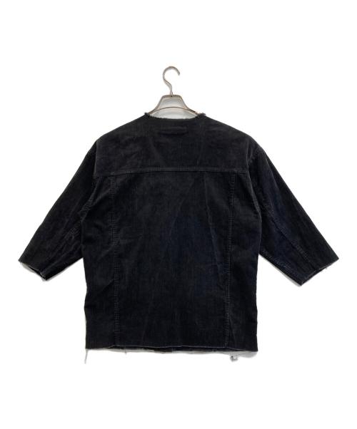 THIRD MAGAZINE（サードマガジン）THIRD MAGAZINE (サードマガジン) コーデュロイノーカラージャケット ブラック サイズ:9号の古着・服飾アイテム