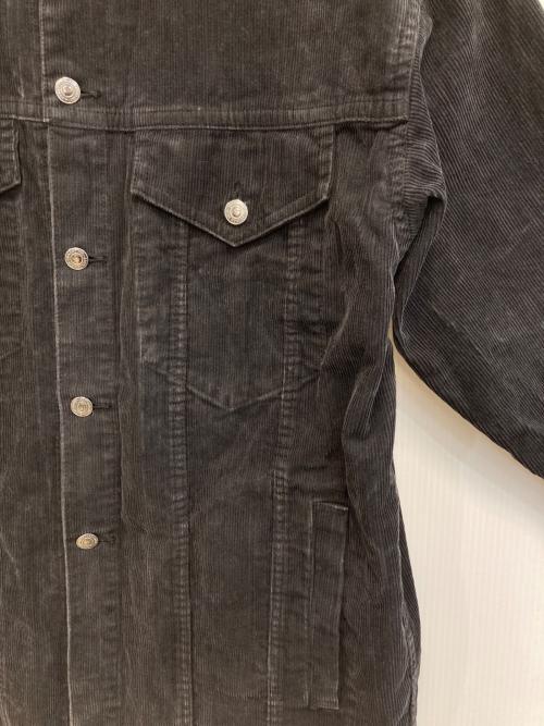 THIRD MAGAZINE（サードマガジン）THIRD MAGAZINE (サードマガジン) コーデュロイノーカラージャケット ブラック サイズ:9号の古着・服飾アイテム