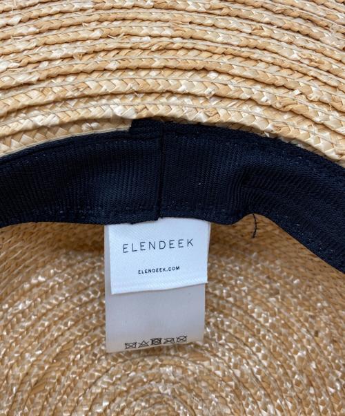 ELENDEEK（エレンディーク）ELENDEEK (エレンディーク) ストローハット ブラック×ベージュの古着・服飾アイテム